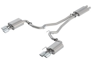 Ford Mustang Performance Exhaust - Borla - Axle Back Touring + Cat-Back + Rolled Polished Tips - Polished - `18-`22