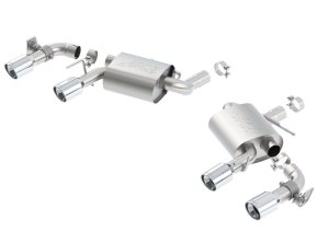 Chevrolet Small-Block Gen V LT1 Performance Exhaust - Rear - Borla - Axle Back S-Type with Dual NPP Valves and Quad Round Tips - Polished - `20-`24