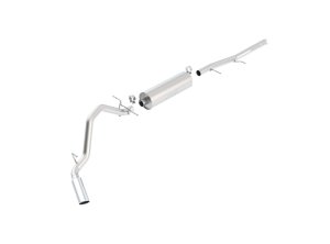 Chevrolet Silverado 1500 Performance Exhaust - Passenger Side - Borla - Cat-Back Touring, Single Passenger Side Exit, 2.75 in, 4 in Chrome Tip - Bright Chrome - `09-`13