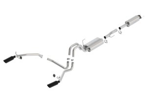 Ford F-150 Performance Exhaust - Single Split Rear Exit - Borla - S-Type - black chrome - `11-`14