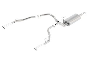 Ram 1500 Performance Exhaust - Single Rear Exit - Borla - Cat Back Touring - Bright Chrome - `10-`18