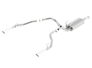 Ram 1500 Performance Exhaust - Single Rear Exit - Borla - Cat Back Touring - Bright Chrome - `10-`18