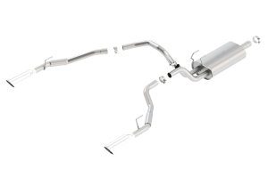 Ram 1500 Performance Exhaust - Single Rear Exit - Borla - Cat Back Touring - Bright Chrome - `10-`18