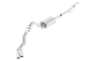 Chevrolet Suburban Performance Exhaust - Borla - Touring Cat Back, Dual Same Side Exit, 4in Tips - Bright Chrome - `15-`20