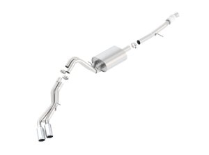 Chevrolet Suburban Performance Exhaust - Borla - Touring Cat Back, Dual Same Side Exit, 4in Tips - Bright Chrome - `15-`20