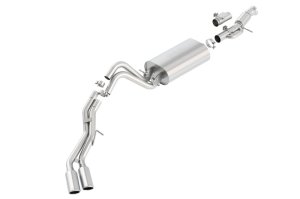 Cadillac Escalade Performance Exhaust - Dual Same Side Exit - Borla - Touring Cat Back - Bright Chrome - `15-`20