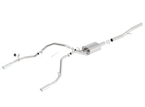 GMC Sierra 1500 Performance Exhaust - Rear - Borla - S-Type Cat Back Single Split Rear Exit - Bright Chrome - `14-`18