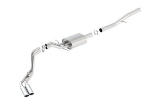 Chevrolet Silverado 1500 Performance Exhaust - Dual Rolled Side Exit - Borla - S-Type Cat Back - Bright Chrome - `14-`18