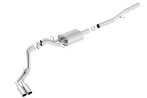 Chevrolet Silverado 1500 Performance Exhaust - Dual Rolled Side Exit - Borla - S-Type Cat Back - Bright Chrome - `14-`18