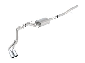 GMC Sierra 1500 Performance Exhaust - Dual Rolled Side Exit - Borla - S-Type Cat Back - Bright Chrome - `14-`18
