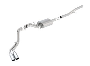 GMC Sierra 1500 Performance Exhaust - Dual Rolled Side Exit - Borla - S-Type Cat Back - Bright Chrome - `14-`18