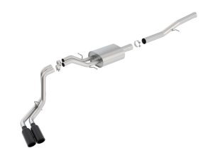 Chevrolet Silverado 1500 Performance Exhaust - Borla - Cat Back S-Type Dual Rolled Side Exit - Black - `14-`18