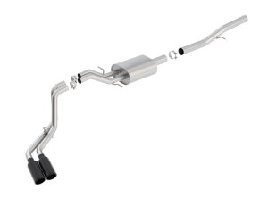 Chevrolet Silverado 1500 Performance Exhaust - Borla - Cat Back S-Type Dual Rolled Side Exit - Black - `14-`18
