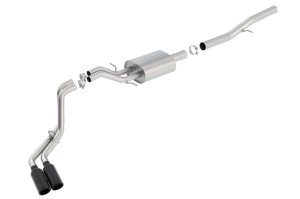 GMC Sierra 1500 Performance Exhaust - Borla - Cat Back S-Type Dual Rolled Side Exit - Black - `14-`18