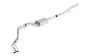 Chevrolet Silverado 1500 Performance Exhaust - Dual Rolled Side Exit - Borla - ATAK Cat Back - Bright Chrome - `14-`18
