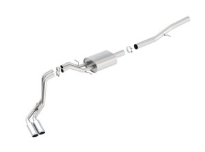 GMC Sierra 1500 Performance Exhaust - Dual Rolled Side Exit - Borla - ATAK Cat Back - Bright Chrome - `14-`18