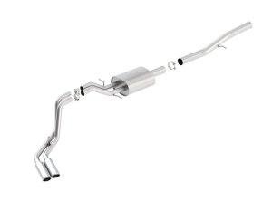 GMC Sierra 1500 Performance Exhaust - Dual Rolled Side Exit - Borla - ATAK Cat Back - Bright Chrome - `14-`18