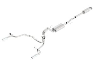 Ford F-150 Performance Exhaust - Rear - Borla - Cat Back Touring - Bright Chrome - `15-`20