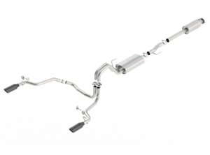 Ford F-150 Performance Exhaust - Rear Exit - Borla - Cat Back S-Type - Black Chrome - `15-`20