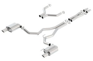 Ford Mustang Performance Exhaust - Rear - Borla - S-Type Cat-Back with 3in pipe 4in tip - bright chrome - `15-`17