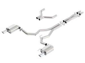Ford Mustang Performance Exhaust - Rear - Borla - S-Type Cat-Back with 3in pipe 4in tip - bright chrome - `15-`17