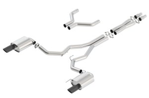 Ford Mustang Performance Exhaust - Borla - S-Type Cat Back - Black Chrome - `15-`17