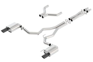 Ford Mustang Performance Exhaust - Borla - Cat Back ATAK - Black Chrome - `15-`17