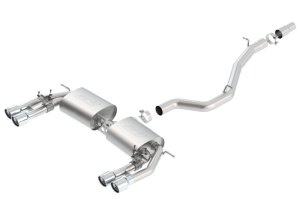 Audi S3 Performance Exhaust - Borla - S-Type Cat Back, Dual Round Rolled - `13-`15