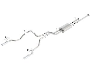 Toyota Tundra Performance Exhaust - Rear - Borla - Cat Back Touring Dual Split - Chrome - `14-`21