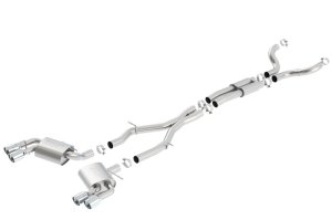 Chevrolet Small-Block Gen V LT1 Performance Exhaust - Rear - Borla - Cat Back S-Type, Dual Tip, Dual Split Rear Exit - `20-`24
