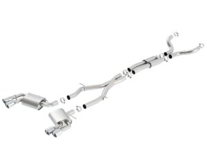 Chevrolet Small-Block Gen V LT1 Performance Exhaust - Rear - Borla - Cat Back S-Type, Dual Tip, Dual Split Rear Exit - `20-`24