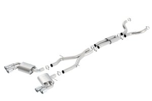 Chevrolet Camaro Performance Exhaust - Rear - Borla - Cat Back ATAK Dual Split Rear Exit with X-Pipe - Polished - `16-`24