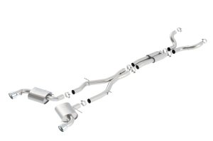 Chevrolet Small-Block Gen V LT1 Performance Exhaust - Single Split Rear Exit - Borla - ATAK Cat Back with Single Tips - `20-`24