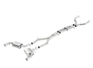 Chevrolet Small-Block Gen V LT1 Performance Exhaust - Single Split Rear Exit - Borla - ATAK Cat Back with Single Tips - `20-`24