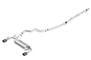 Ford Focus RS Performance Exhaust - Borla - Cat Back ATAK, Single Split Exit - Carbon Fiber with Black Anodized Centers - `16-`18