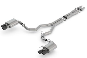 Ford Mustang Performance Exhaust - Borla - S-Type Cat Back with Active Exhaust Valves - Black Chrome - `18-`23
