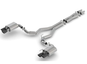 Ford Mustang Performance Exhaust - Borla - S-Type Cat Back with Active Exhaust Valves - Black Chrome - `18-`23