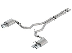Ford Mustang Performance Exhaust - Rear - Borla - ATAK Cat Back - Bright Chrome - `18-`23