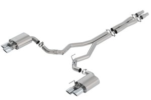 Ford Mustang Performance Exhaust - Rear - Borla - ATAK Cat Back - Bright Chrome - `18-`23