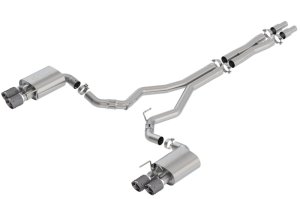 Ford Mustang Performance Exhaust - Borla - Cat Back ATAK, Carbon Fiber Tip, Polyphonic Harmonizer, Active Exhaust Valves - `18-`23