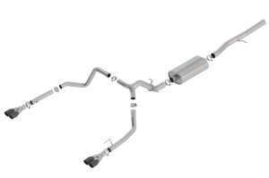 GMC Sierra 1500 Performance Exhaust - Borla - Touring Cat Back - Black Chrome - `19-`23