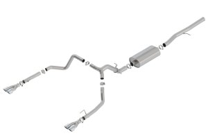 GMC Sierra 1500 Performance Exhaust - Rear - Borla - Touring Cat Back - Chrome - `19-`23