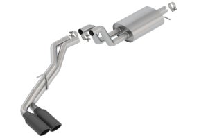 Ford Ranger Performance Exhaust - Borla - S-Type Cat Back with Dual Black Chrome Tips - Black Chrome - `19-`23