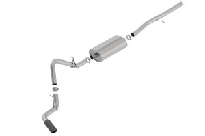 GMC Sierra 1500 Performance Exhaust - Side Exit - Borla - Cat Back, Touring - Black Chrome - `19-`25