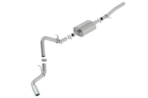 GMC Sierra 1500 Performance Exhaust - Borla - Cat Back S-Type - Bright Chrome, Black Chrome - `19-`25