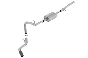 GMC Sierra 1500 Performance Exhaust - Single Side Exit - Borla - S-Type Cat-Back - Black Chrome - `19-`25
