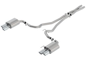 Ford Mustang Performance Exhaust - Rear - Borla - S-Type Cat Back - Bright Chrome - `18-`23
