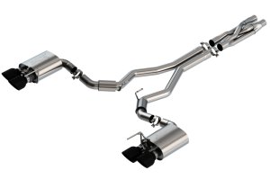 Ford Mustang Performance Exhaust - Borla - Cat Back ATAK with SwitchFire X-Pipe and Active Exhaust Valve - Black Chrome - `20-`23