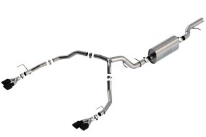 GMC Yukon Performance Exhaust - Rear - Borla - Touring Cat Back with Dual Exit - Black Chrome - `21-`25