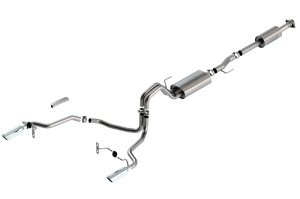Ford F-150 Performance Exhaust - Rear - Borla - Cat Back Touring - Bright Chrome - `21-`25